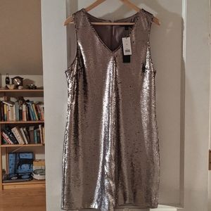 Rose Gold NWT Banana Republic Sequin Dress Size 10